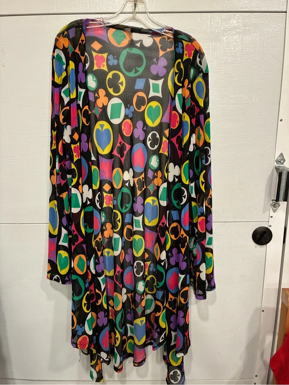 Multicolor Geometric Print Women's Duster cardigan beach cover up Girlhoodcore